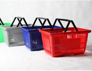 Multi Colors Supermarket Shopping Baskets / Plastic Shopping Baskets With Hand