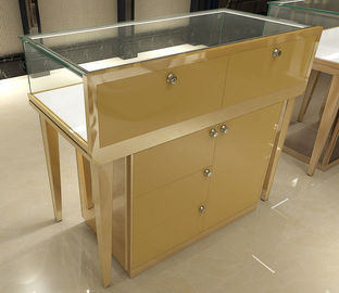 Aluminum Alloy Frame Mobile Jewelry Store Showcases Lighted Jewelry Display Case